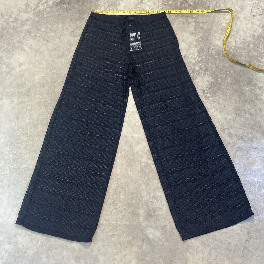 Jordan Taylor Cover‎ Up Pants Womens Medium Black Sheer Pull On Beach Resort